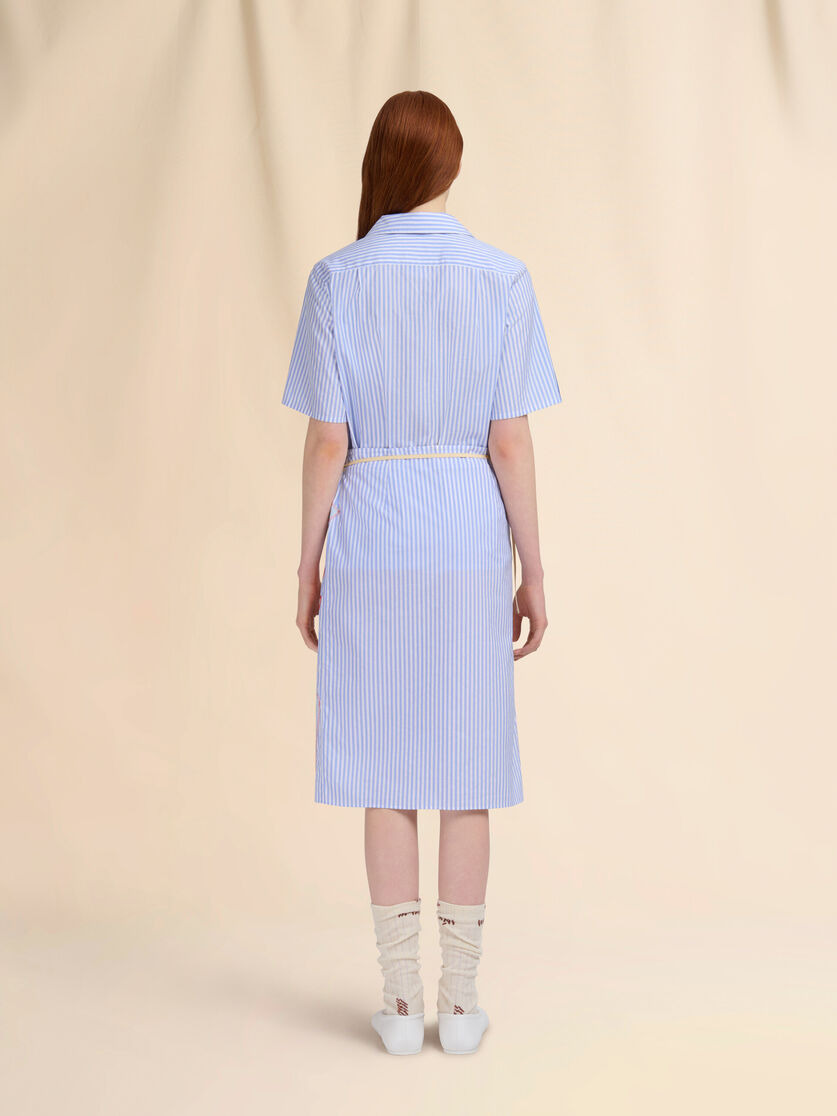 LIGHT BLUE STRIPED POPLIN WRAP SKIRT - 3