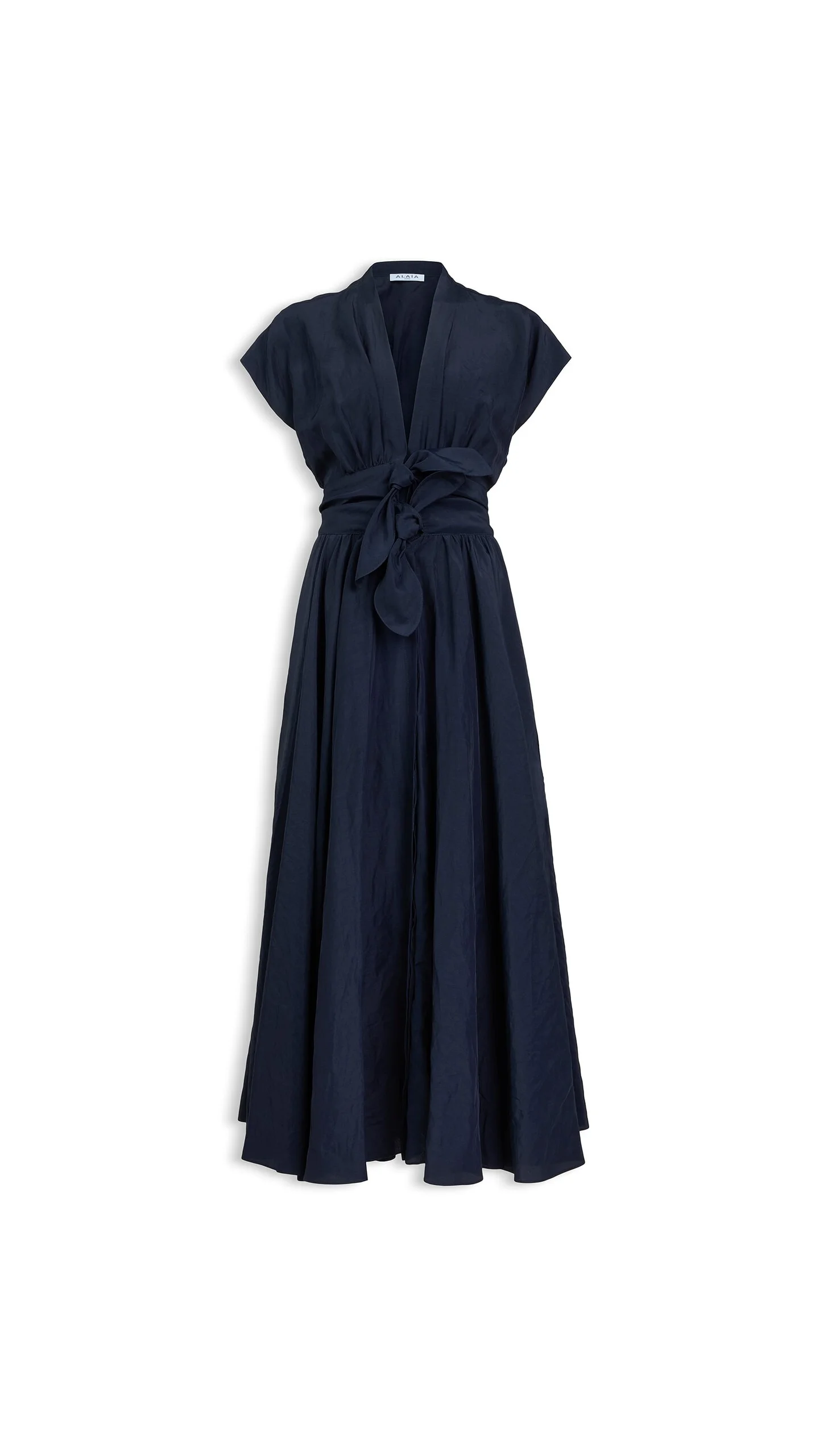 LINEN-BLEND BELTED DRESS - 1