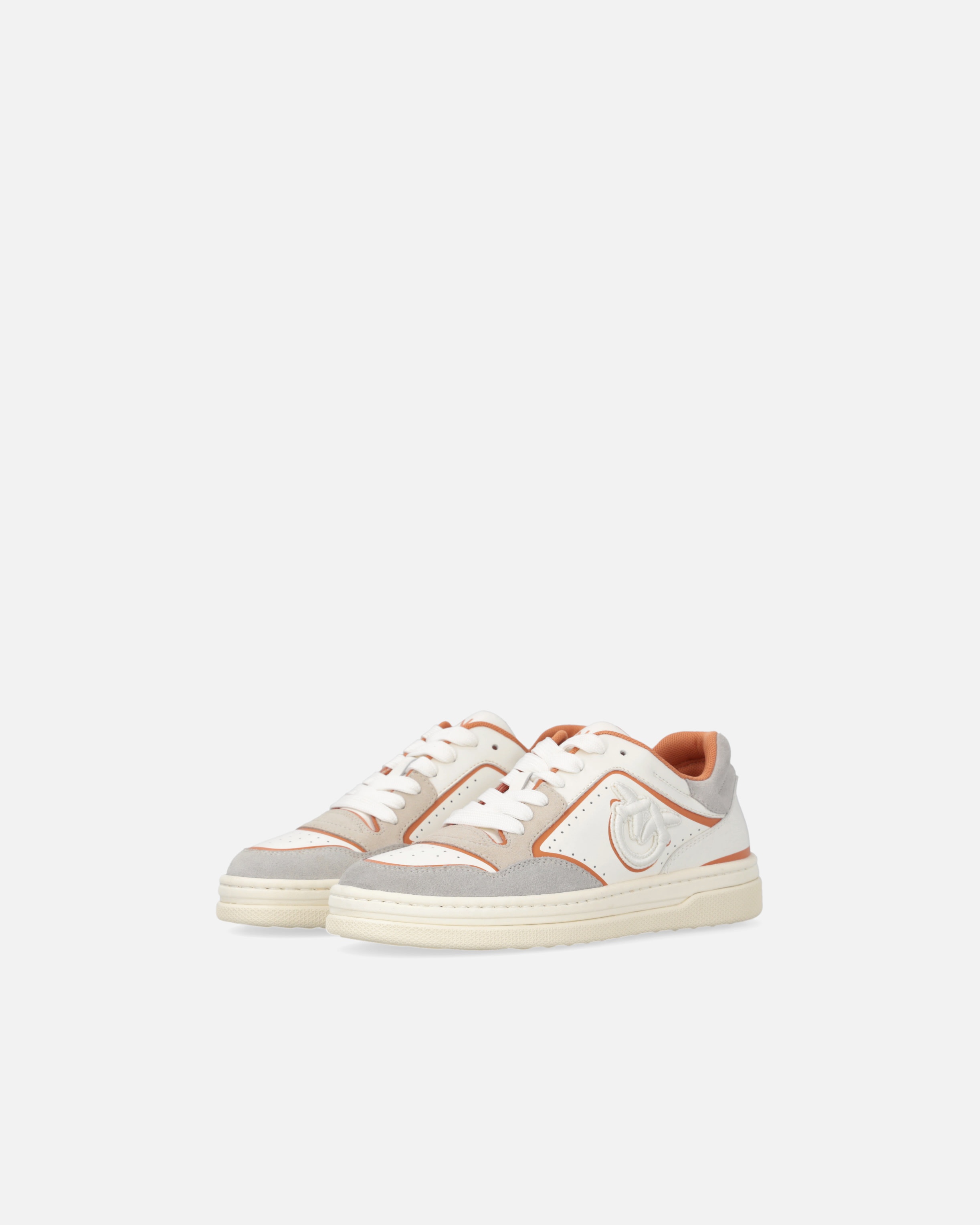 FLAT LEATHER SNEAKERS WITH EMBROIDERED LOGO - 6