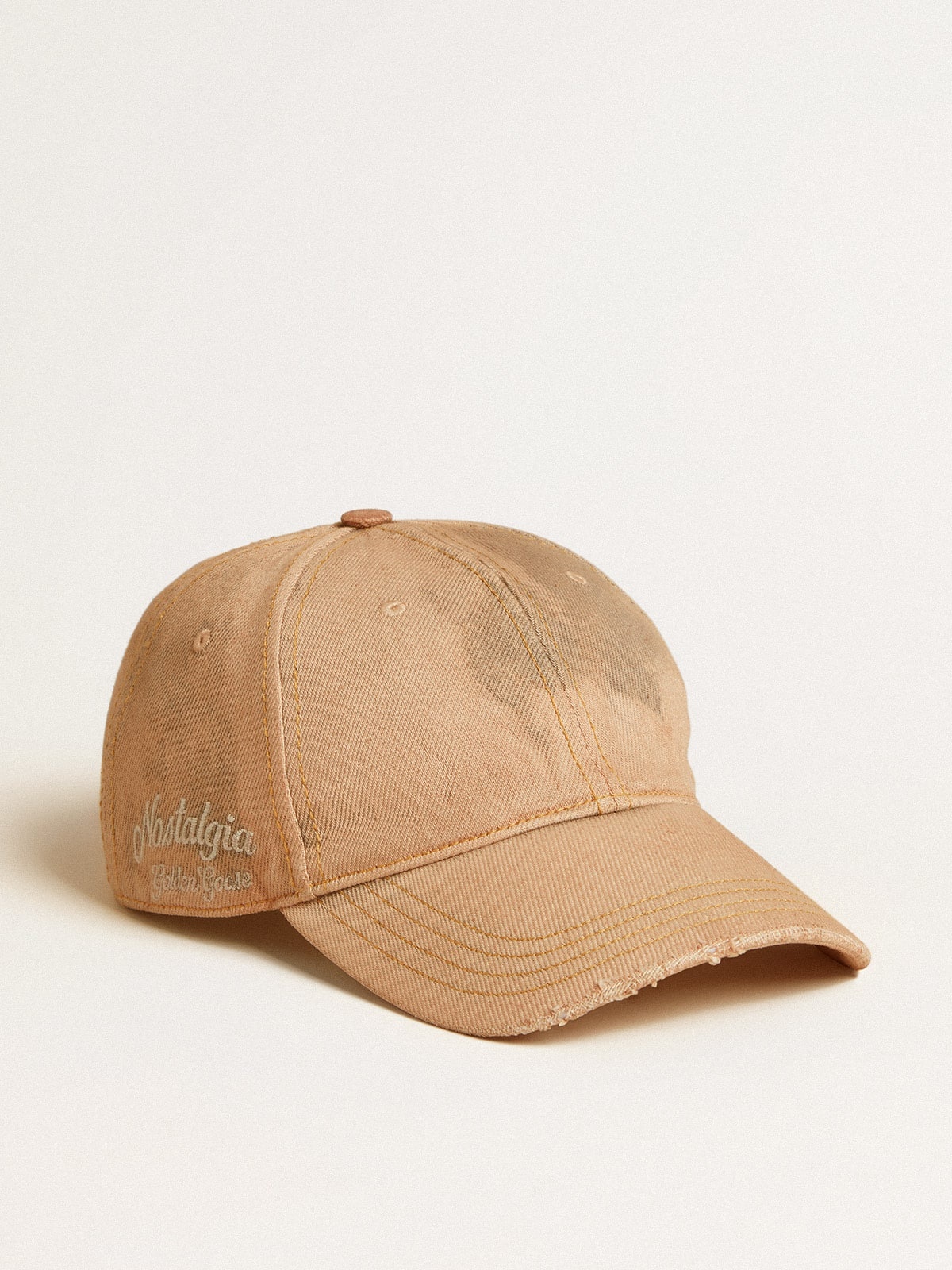 Beige baseball cap with a lived-in finish - 2