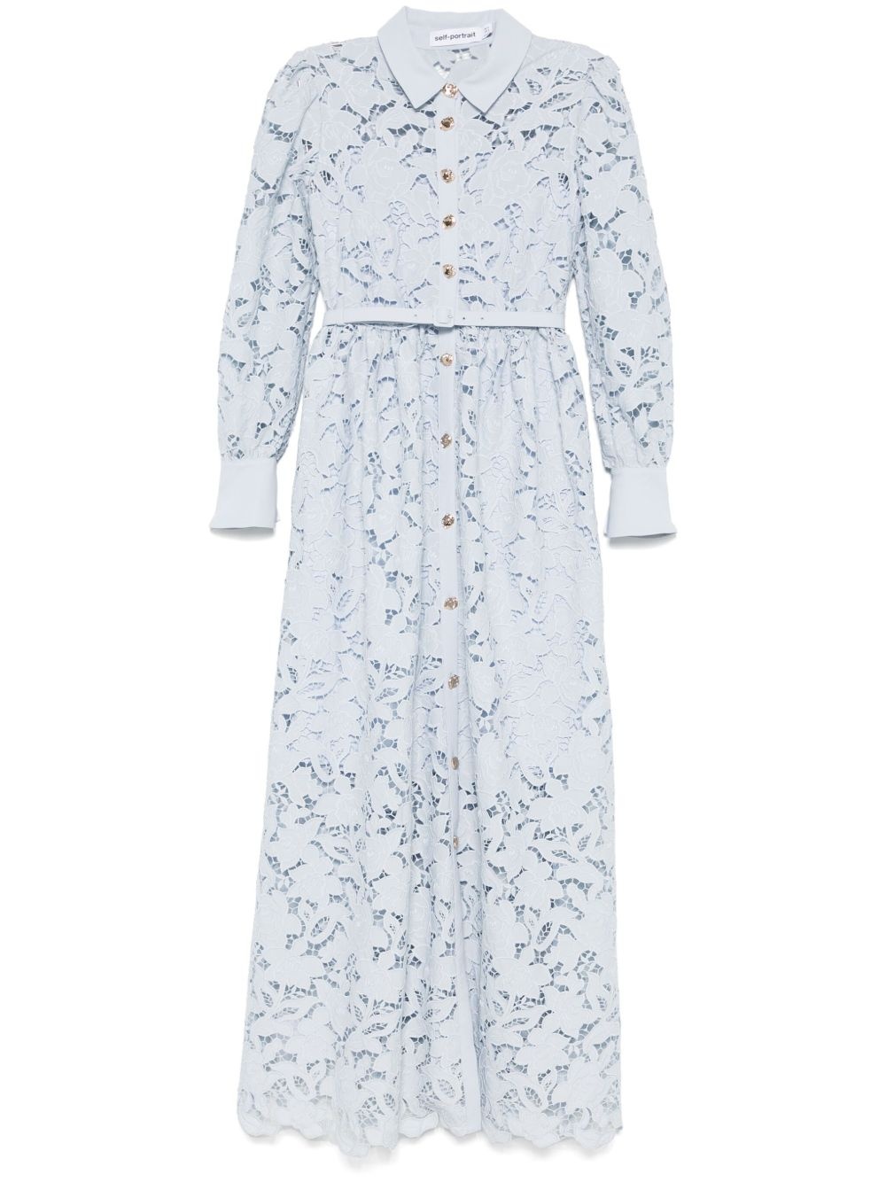 lace collared maxi dress - 1
