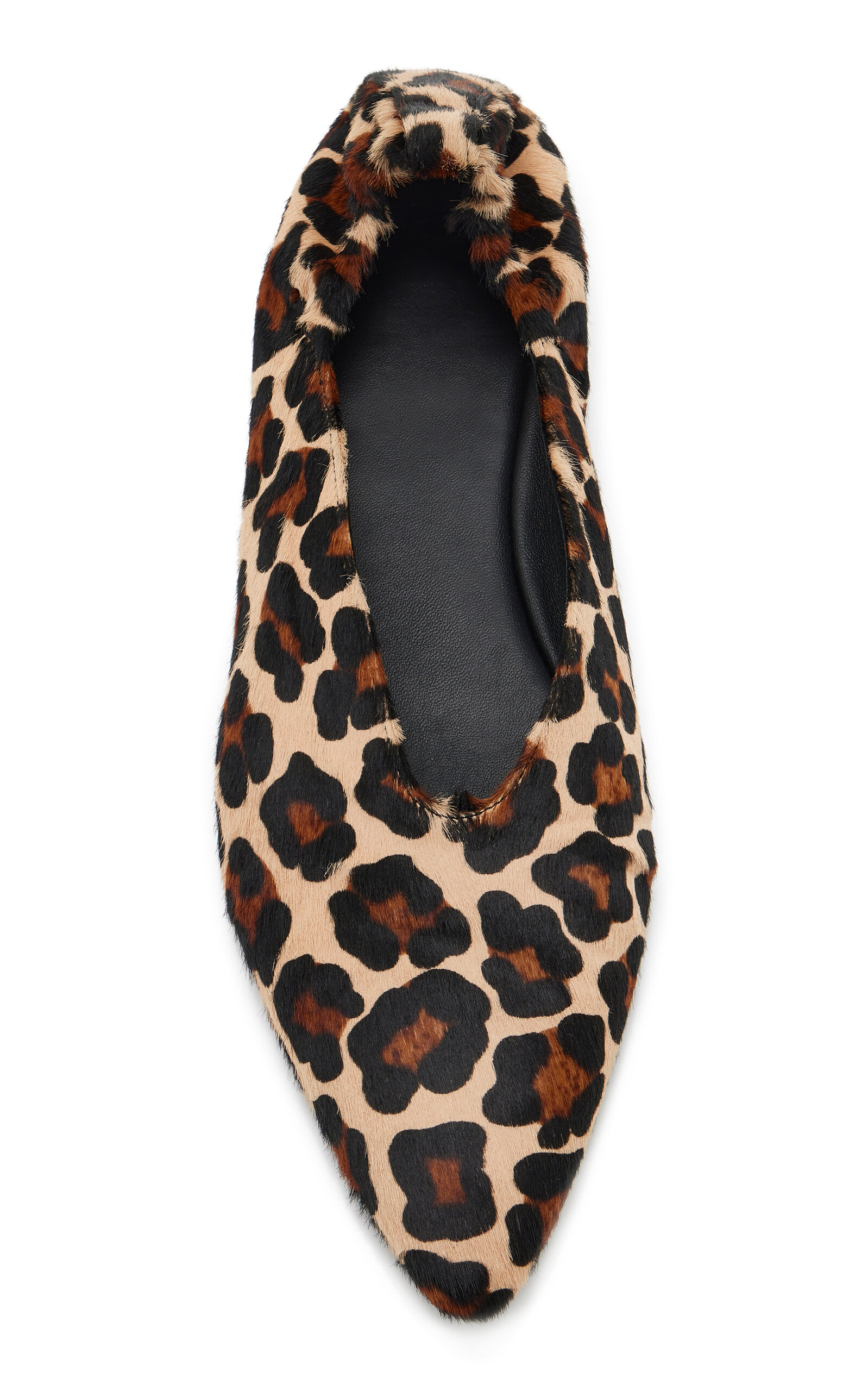 Calf Hair Ruched Back Pointed Flat print - 3
