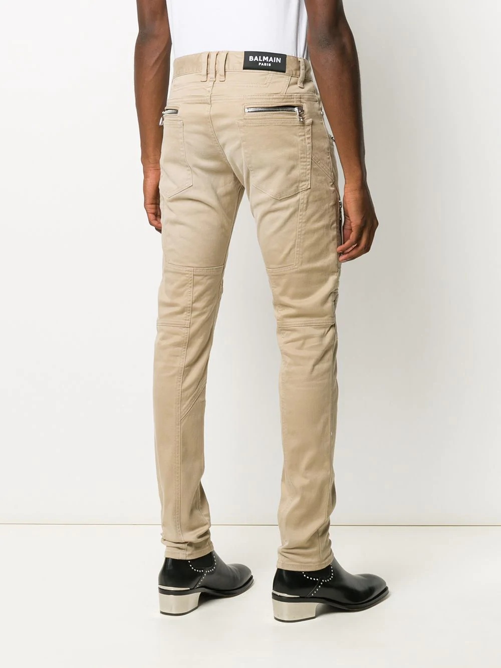 tapered moleskin trousers - 4