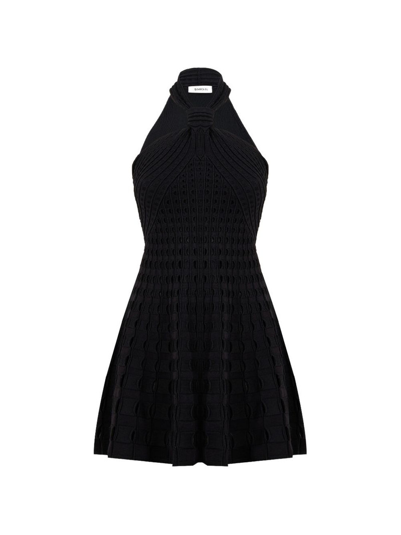 eyelet-knit mini dress 1
