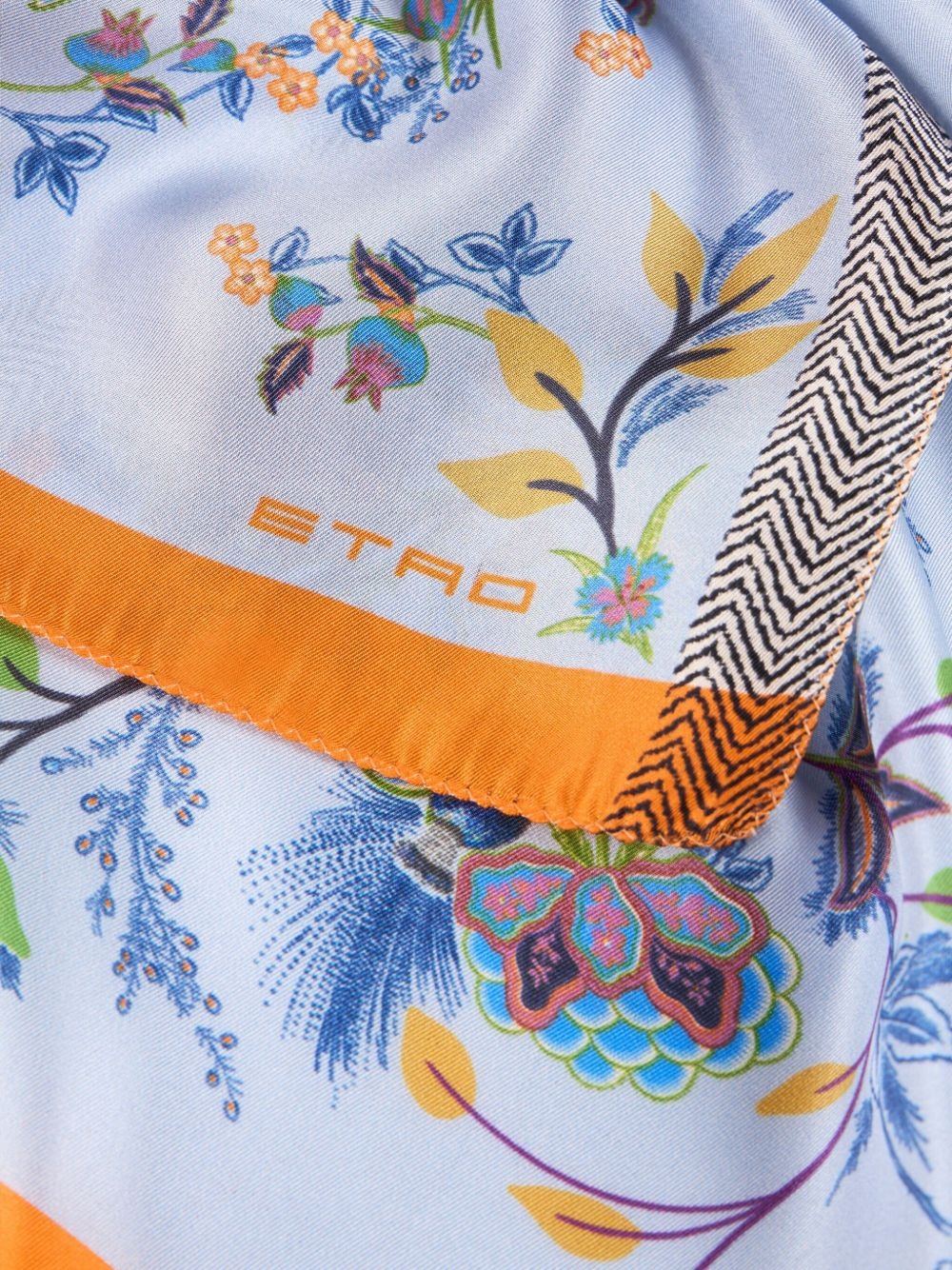 peacock-print pocket square - 2