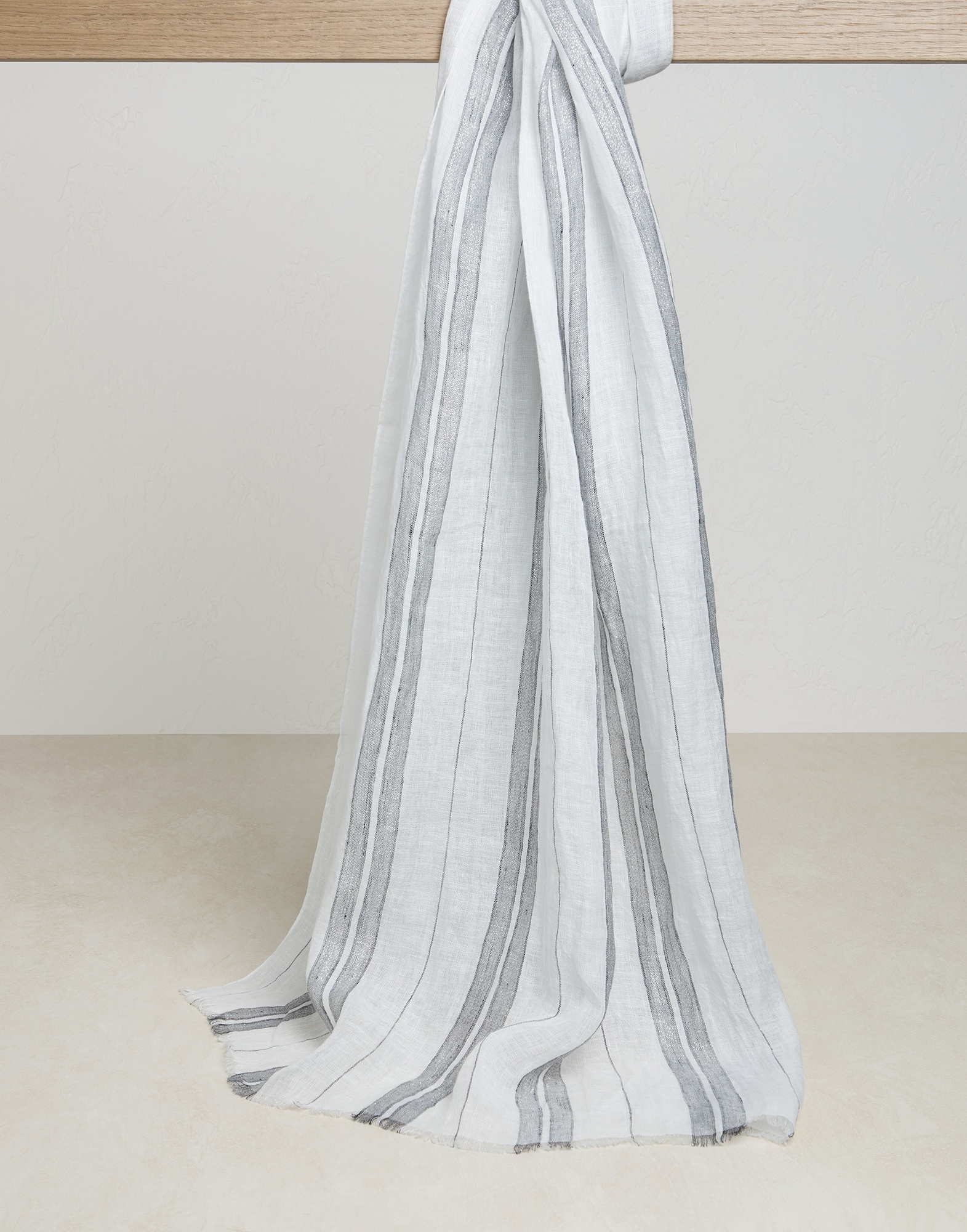 Sparkling stripe linen scarf - 1