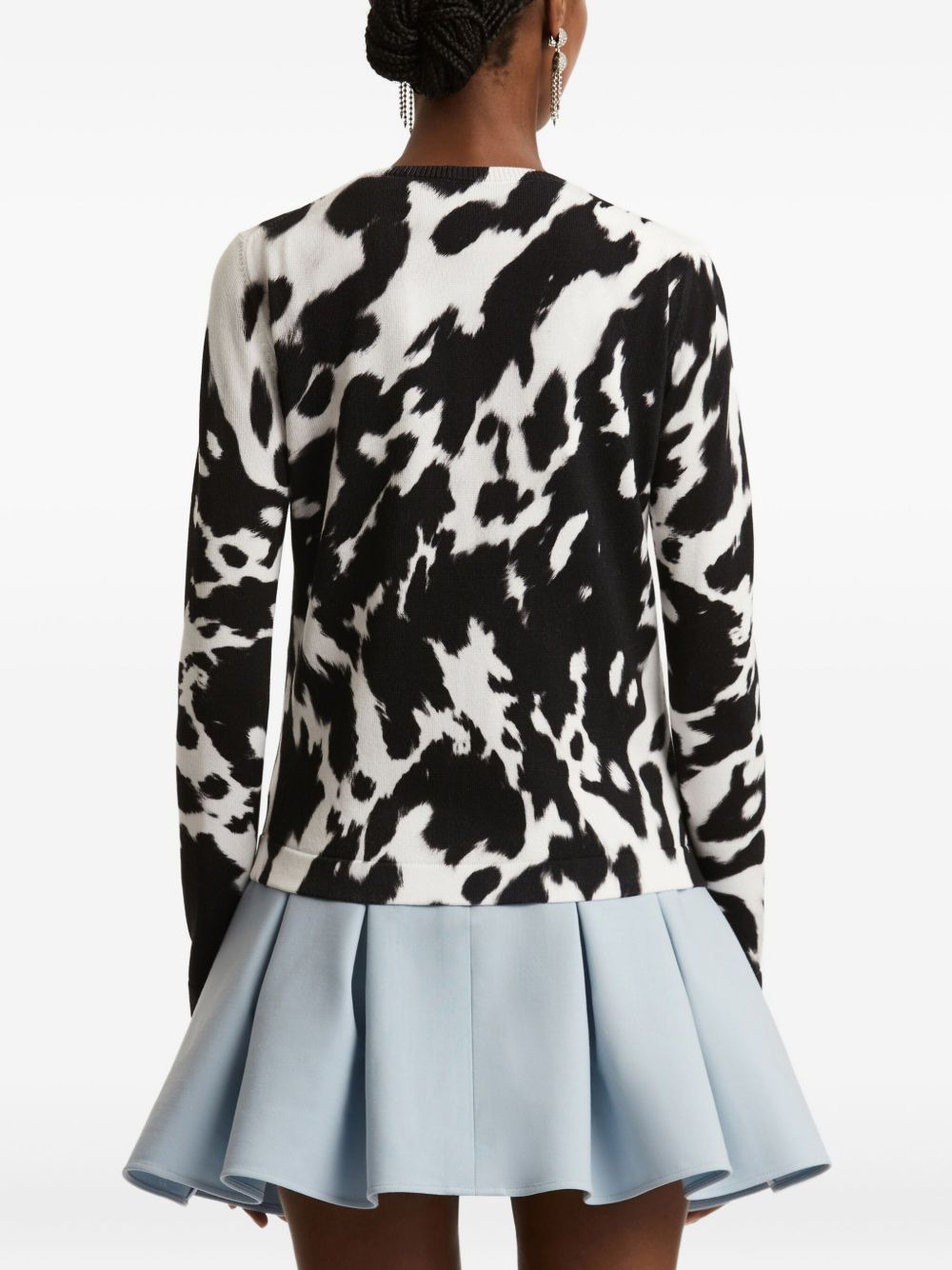 cowhide-print button cardigan - 5