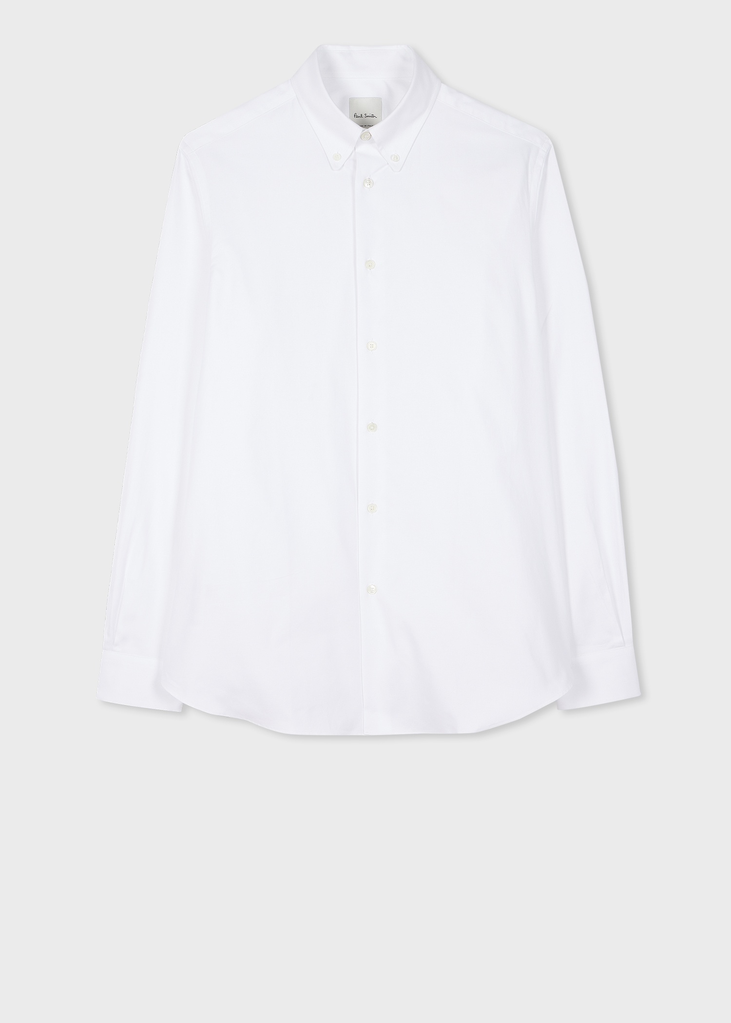 White Oxford Cotton Button-Down Shirt - 1