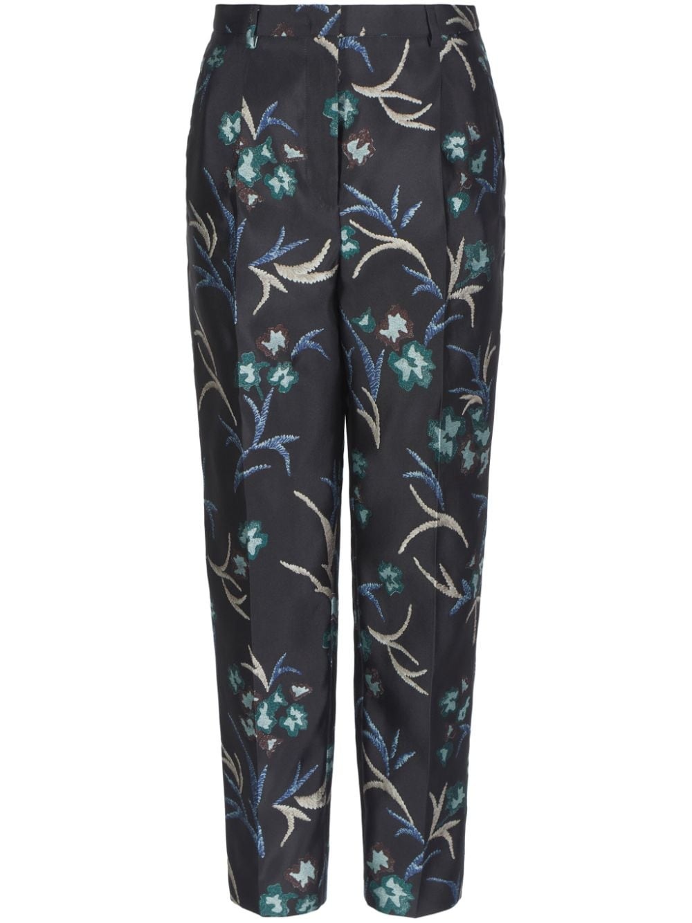 floral-print straight trousers - 1