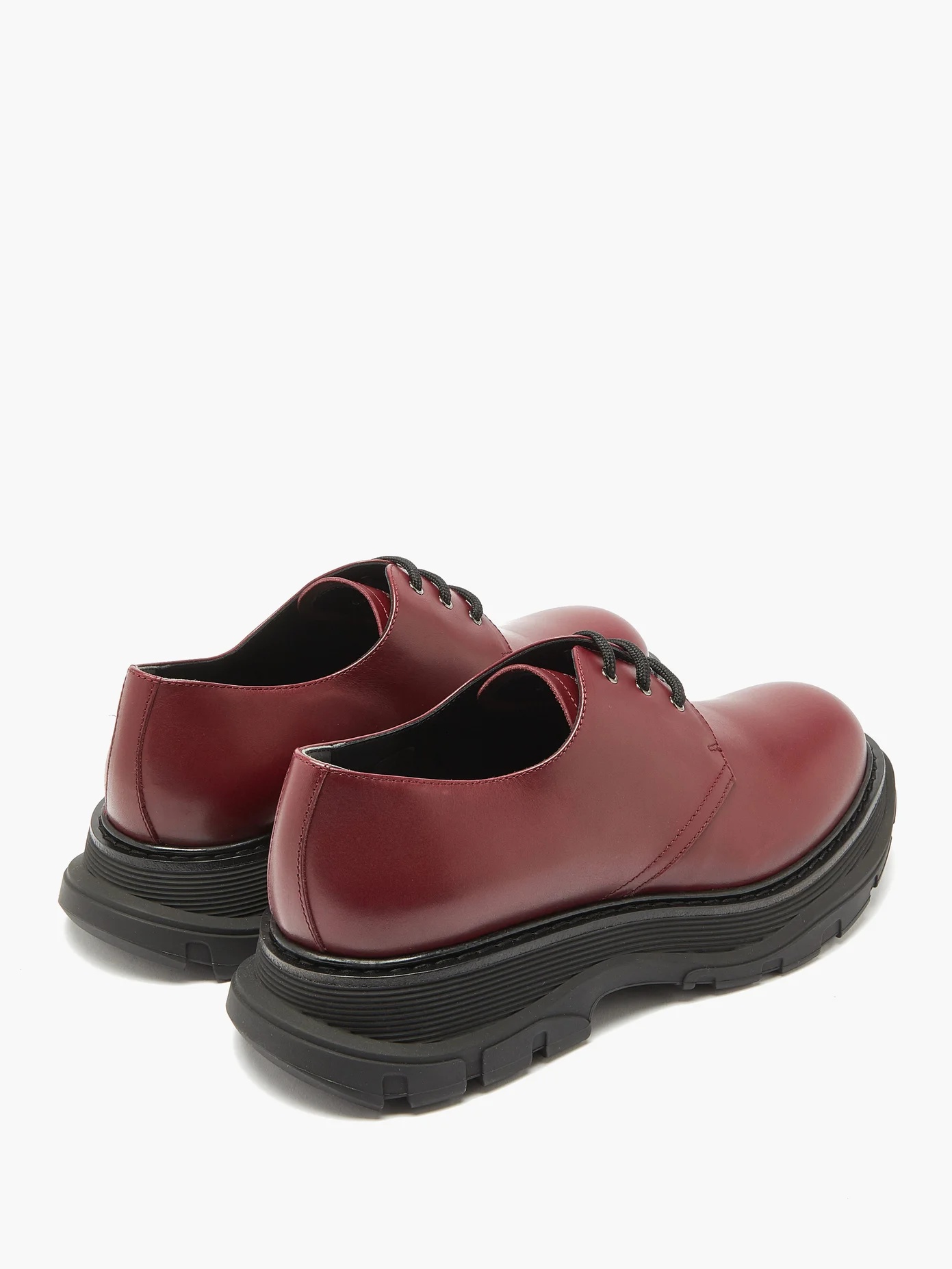 Exaggerated-sole leather derby shoes - 4