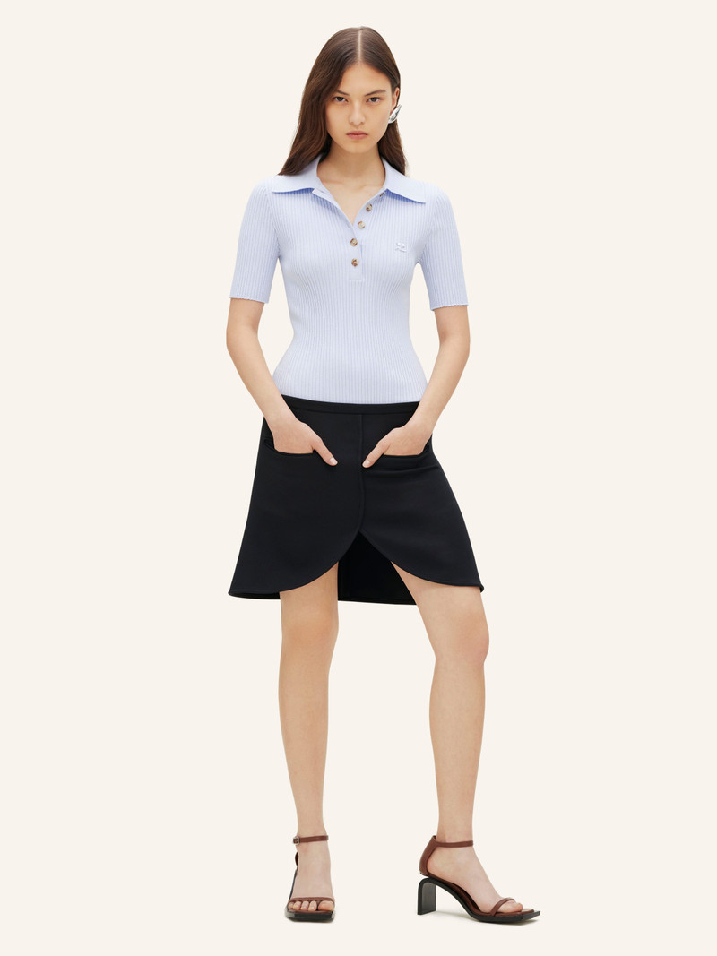 courrèges ICONIC RIB KNIT POLO SHIRT outlook