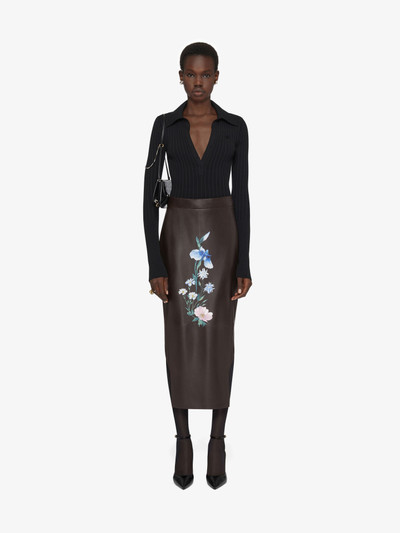 Givenchy ASYMMETRIC PRINTED SKIRT IN LEATHER outlook
