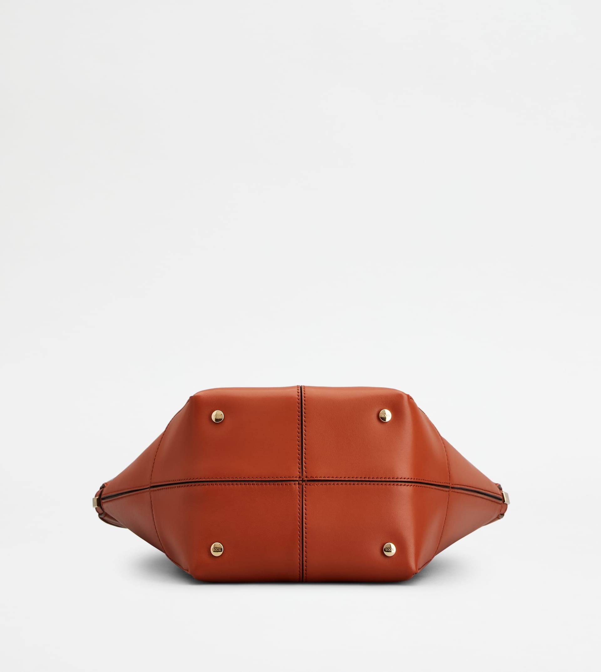TOD'S DI BAG FOLIO SHOULDER BAG IN LEATHER SMALL - ORANGE 4