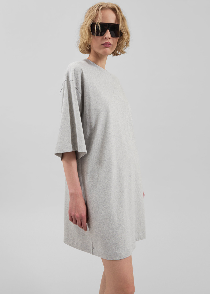 Loulou de Saison Ayaz Oversized T-Shirt Dress - Grey Melange 3