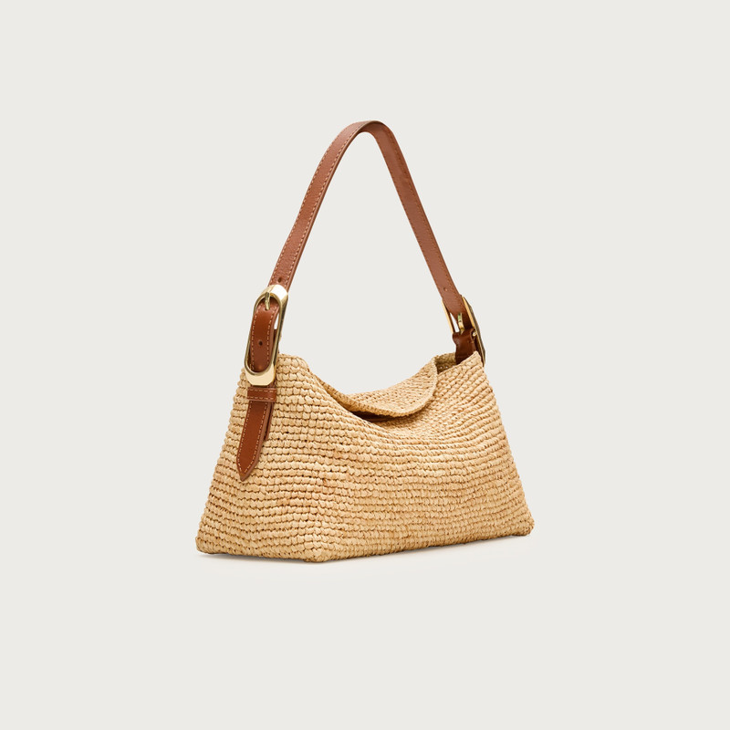 Berkeley small handknotted shoulder bag in raffia 3