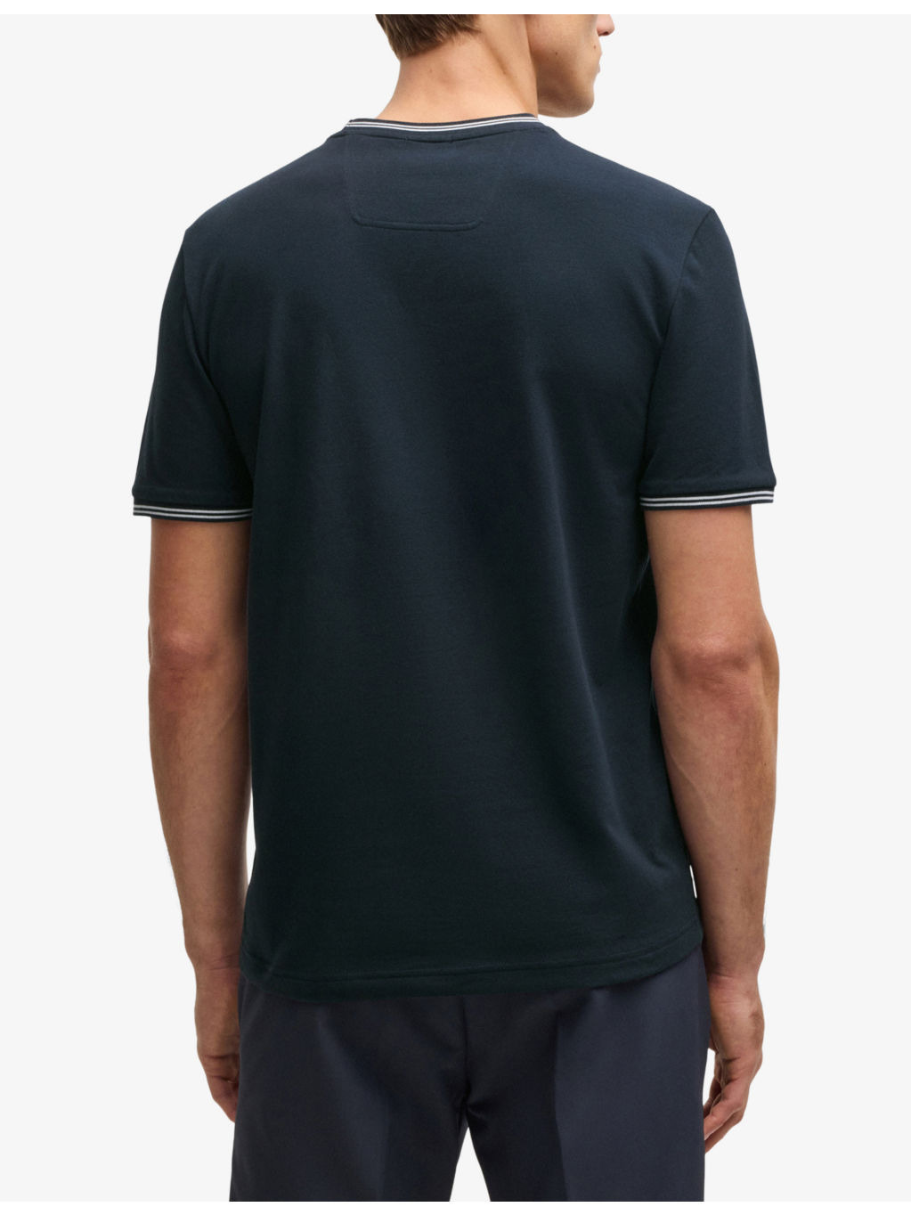 Branded Contrast-Trim Stretch-Cotton T-Shirt - 4