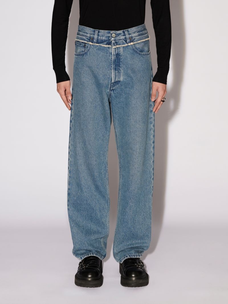 WAIST DETAIL DENIM PANTS - 3