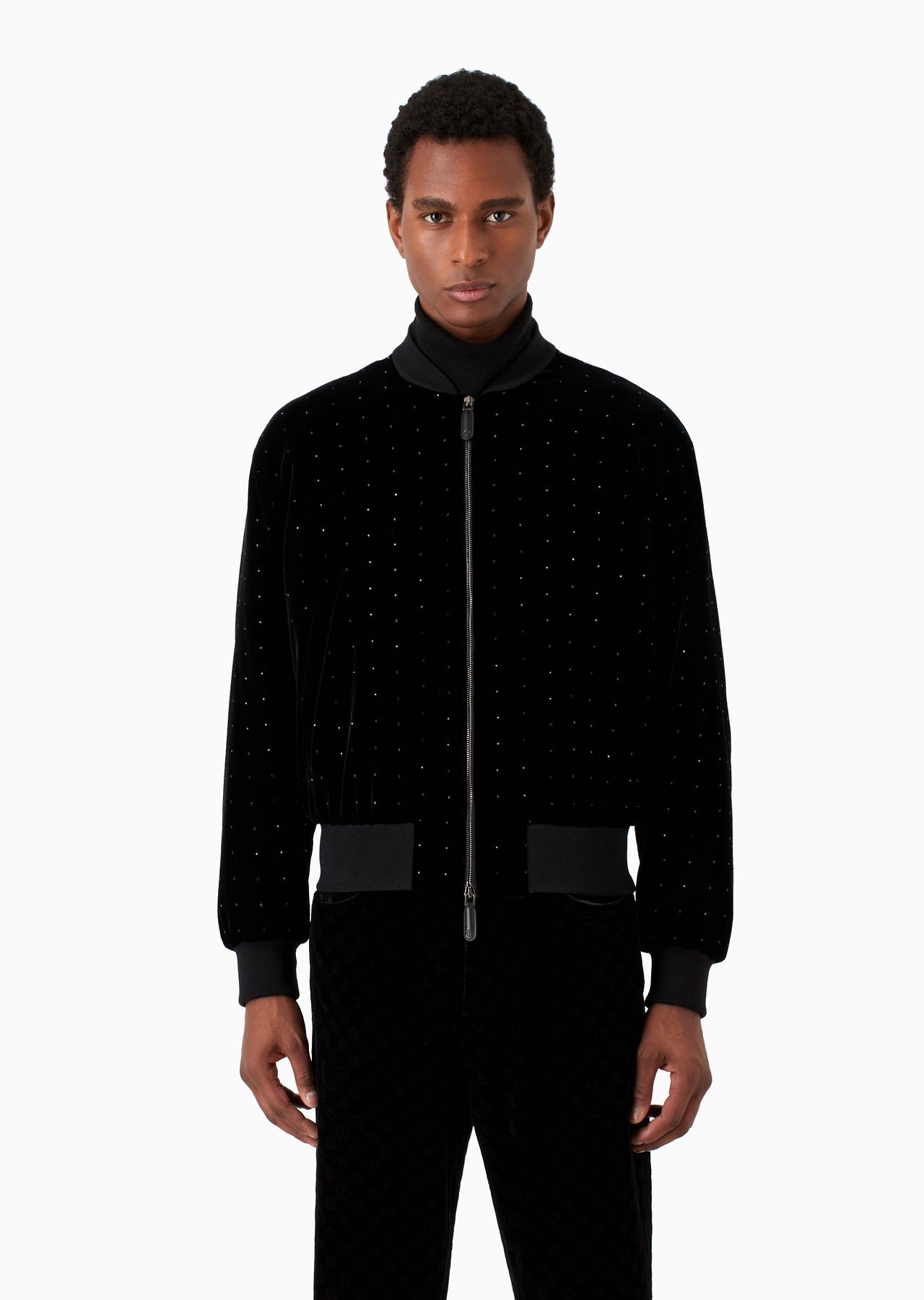 Giorgio’s velvet bomber jacket with rhinestone details - 2