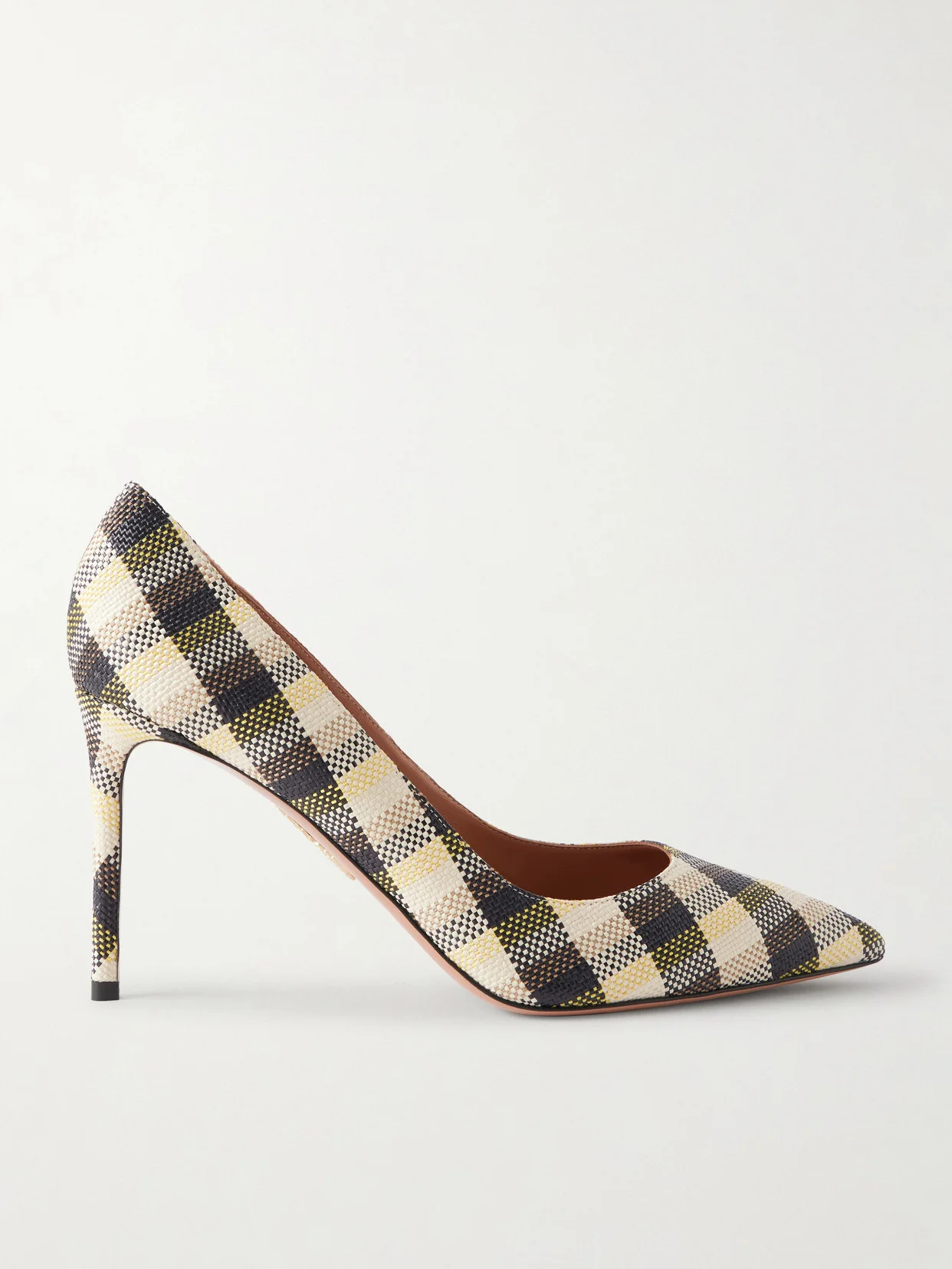 Purist Checked Raffia Pumps - 1