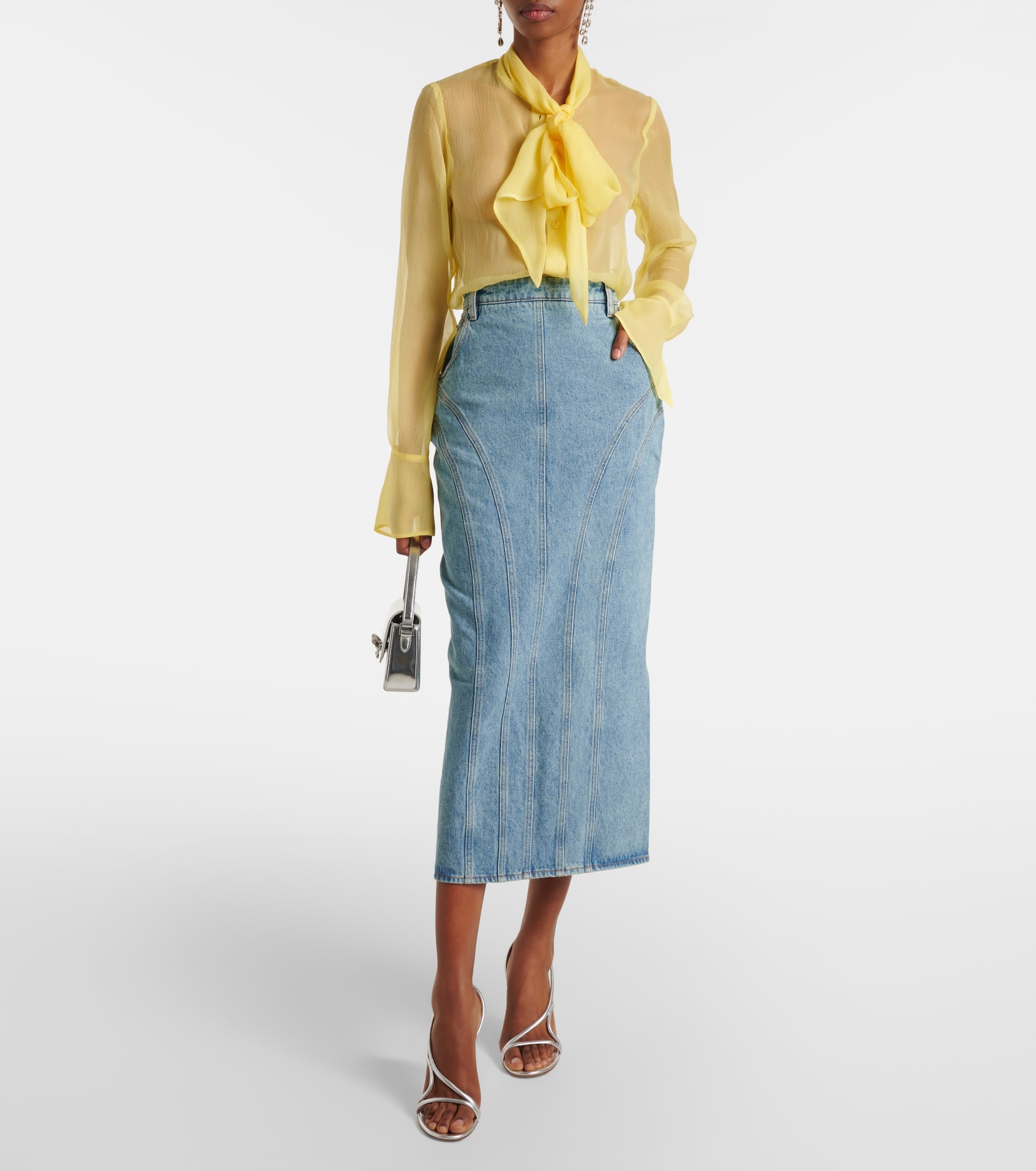 Denim midi skirt - 2