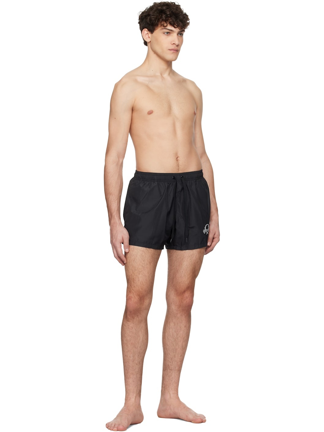 Black Laurel Crown Emblem Swim Shorts - 4