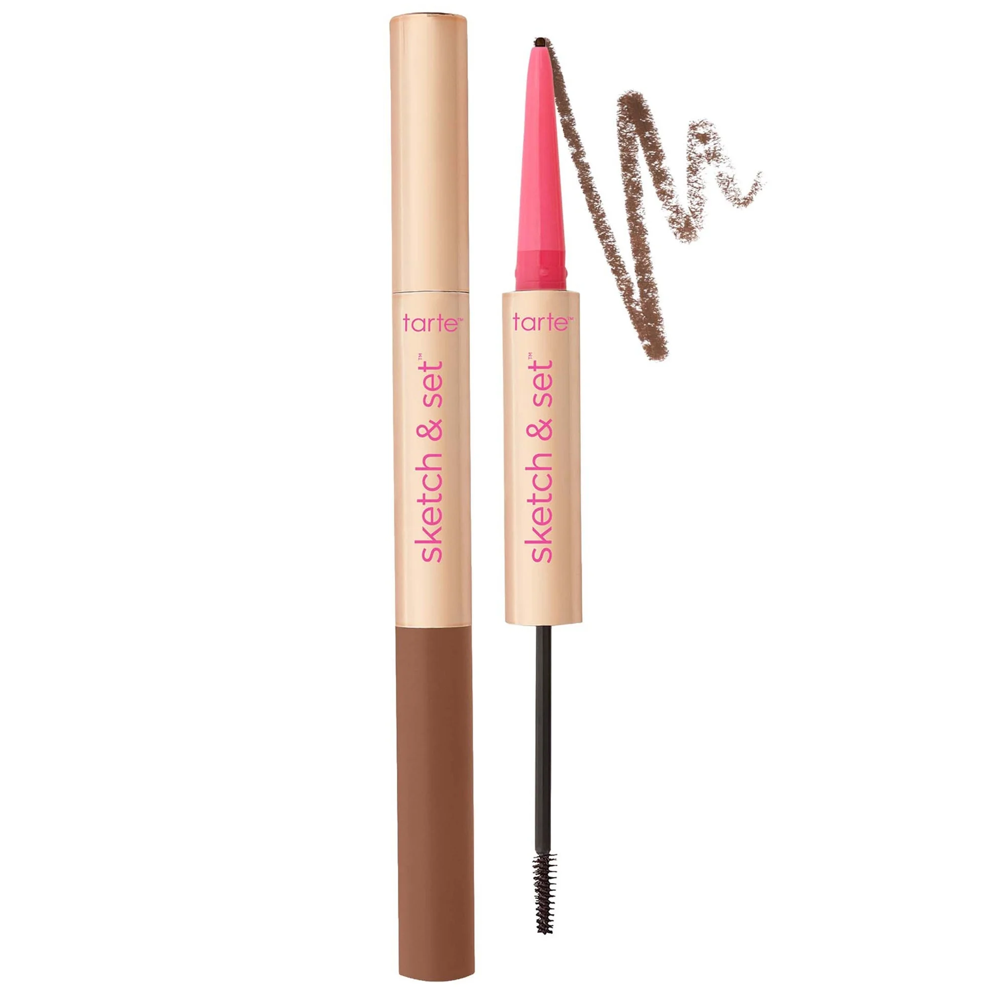 tarte Big Ego Sketch Set Eyebrow Definer Pencil & Tinted Gel 2 piece - Medium Brown - 1