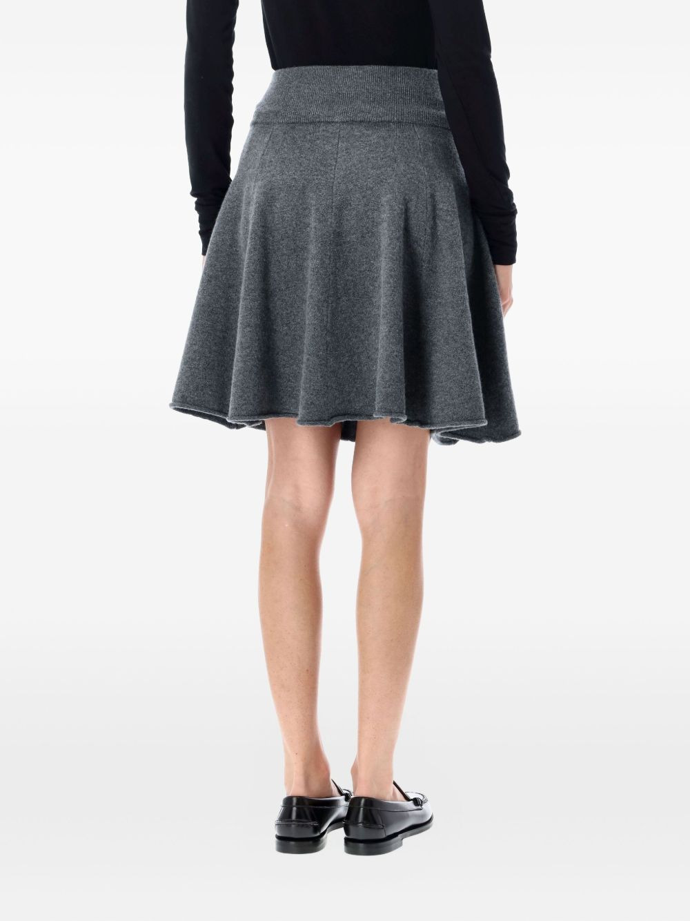 ribbed-knit flared mini A-line skirt - 2