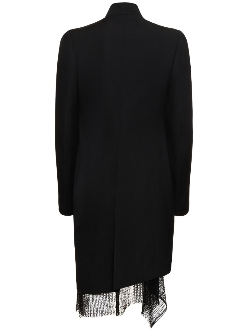 Asymmetric wool gabardine jacket - 6