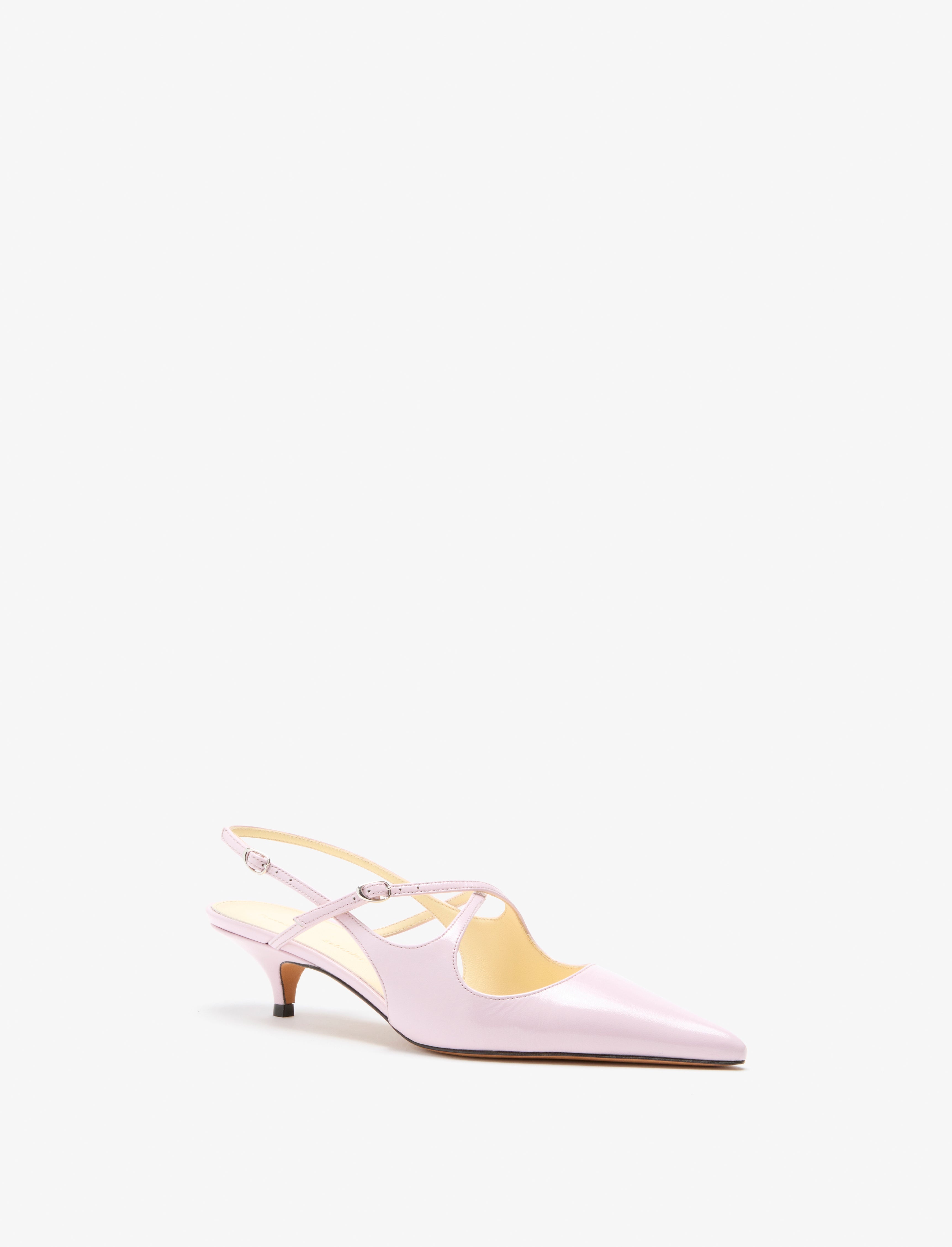 Slash Crossover Slingback Pumps in Slick Nappa - 2