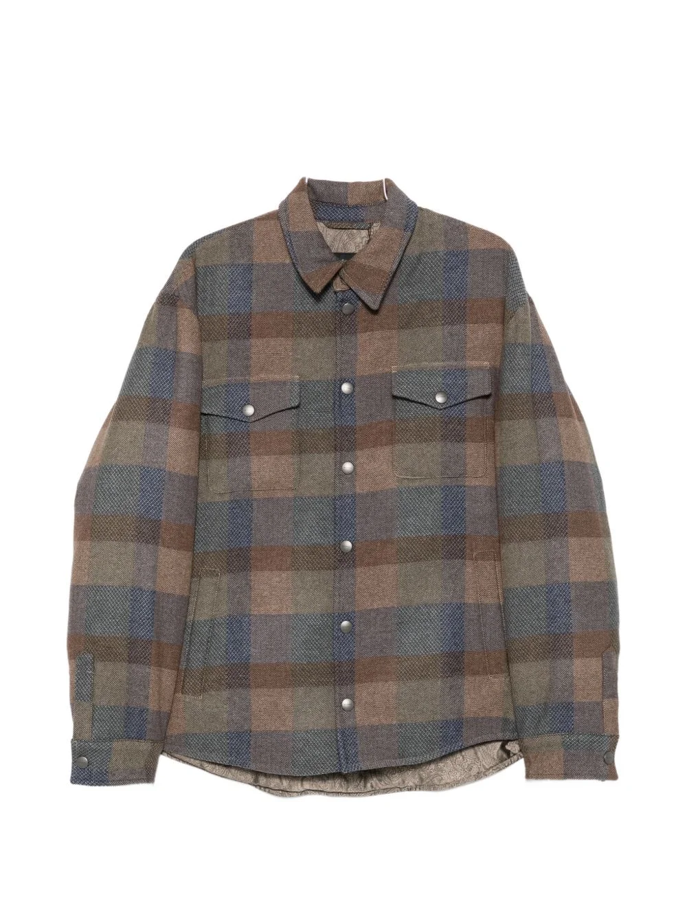 Etro Men Wool Checked Shirt - 1