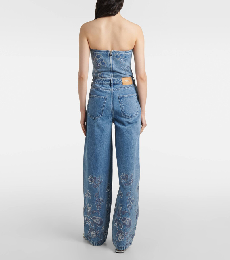 Floral embellished wide-leg jeans 3