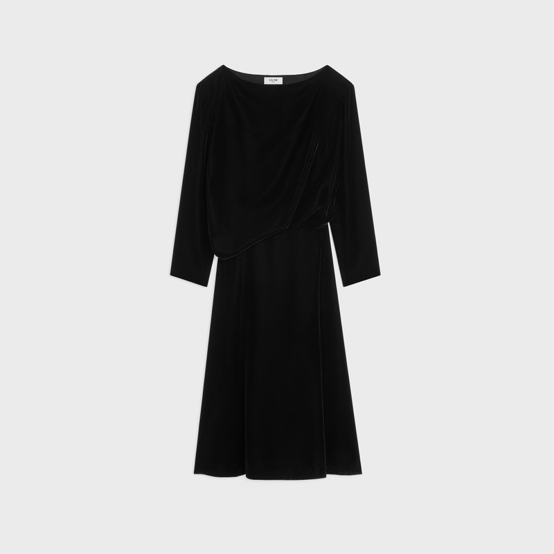 draped dress IN fluid velvet 1