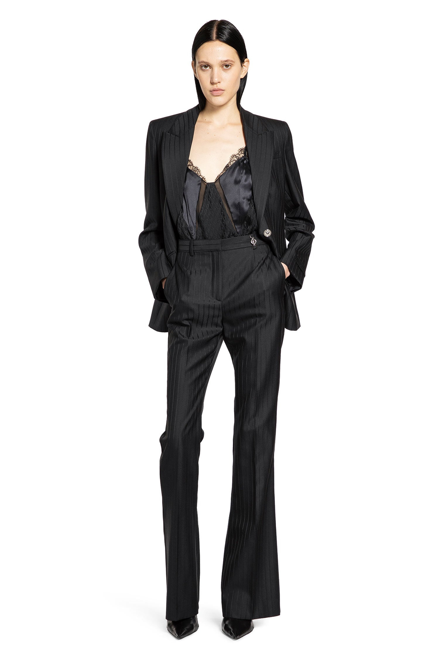 V All Over Jacquard Silk Bodysuit - 5