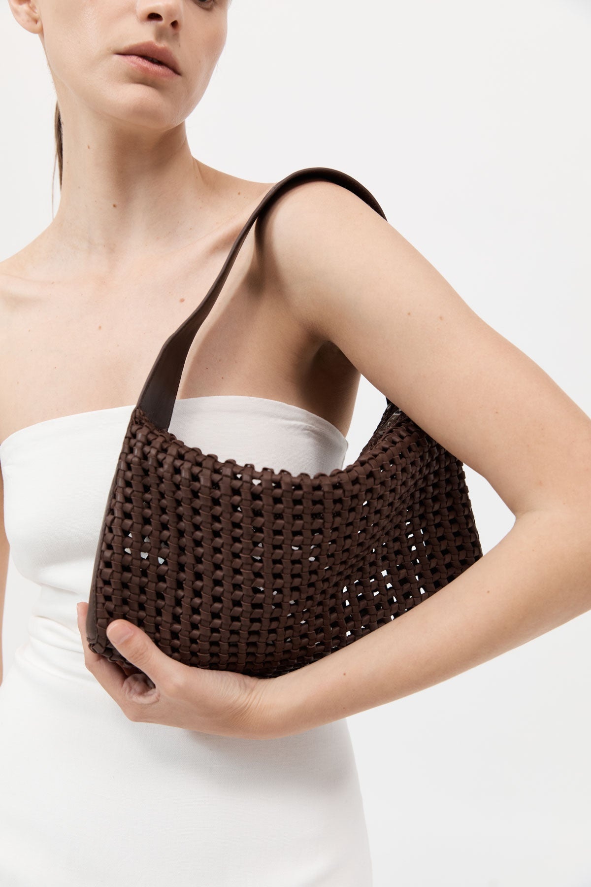 Macrame Mesh Bag - Chocolate - 1