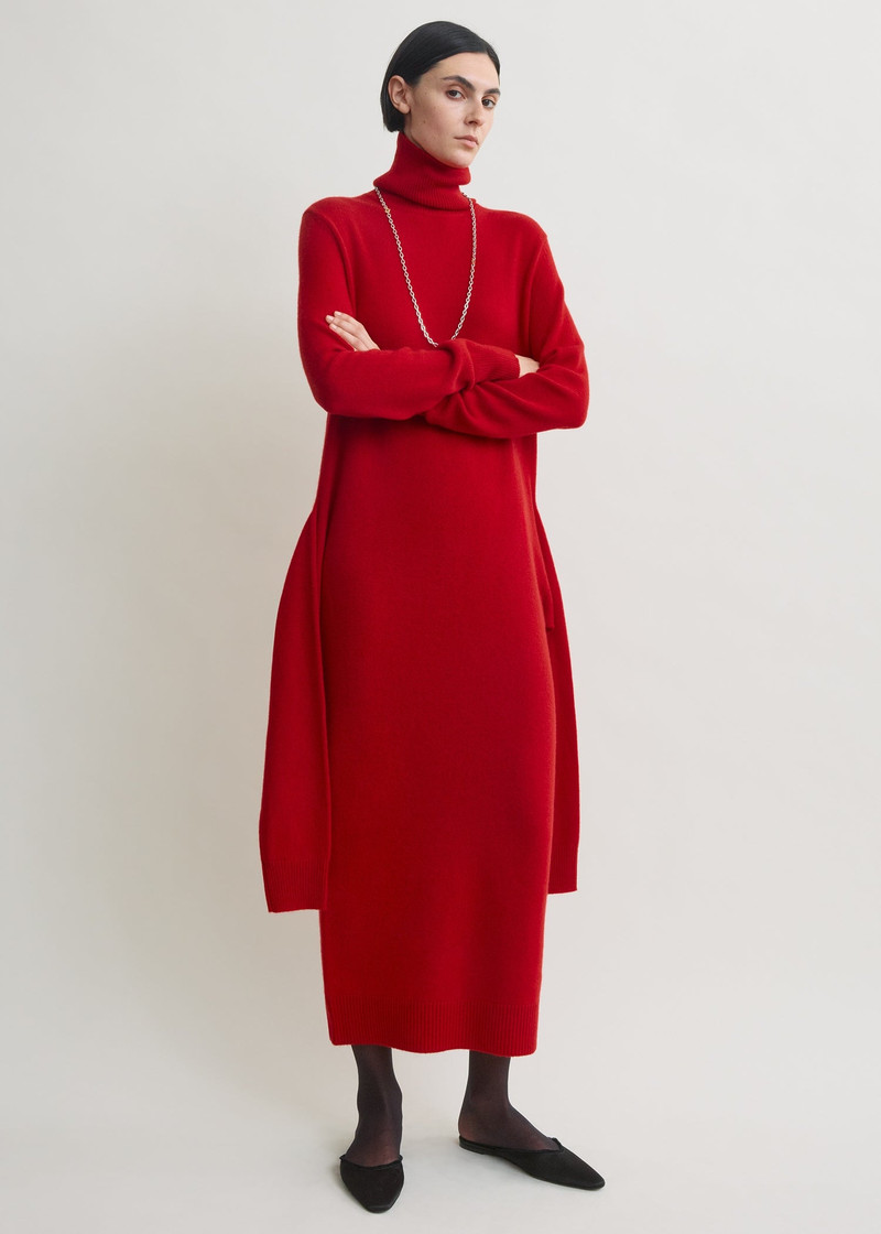 Double-sleeve turtleneck dress poppy 5