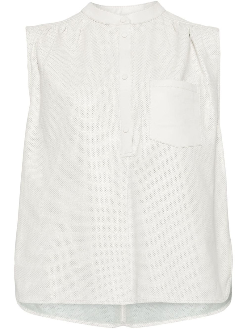 sleeveless 가죽 블라우스 1