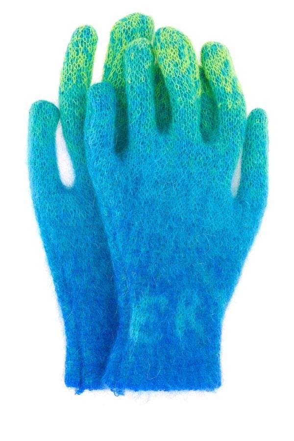 Multicolor mohair blend gloves - 1