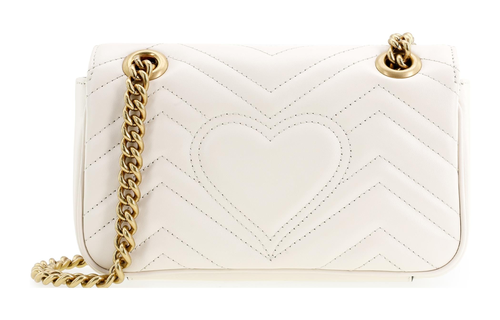 (WMNS) Gucci GG Marmont Series mini Leather Clutch White 446744-DTDIT-9022 - 3