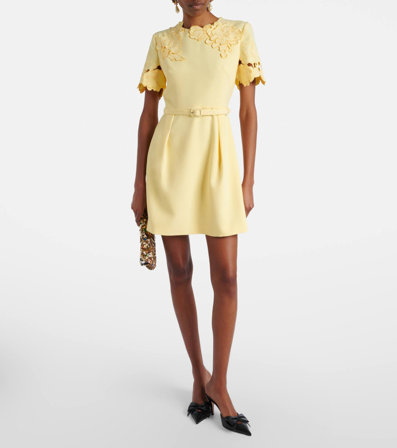 LEO LIN Aurelie belted floral-appliqué minidress outlook