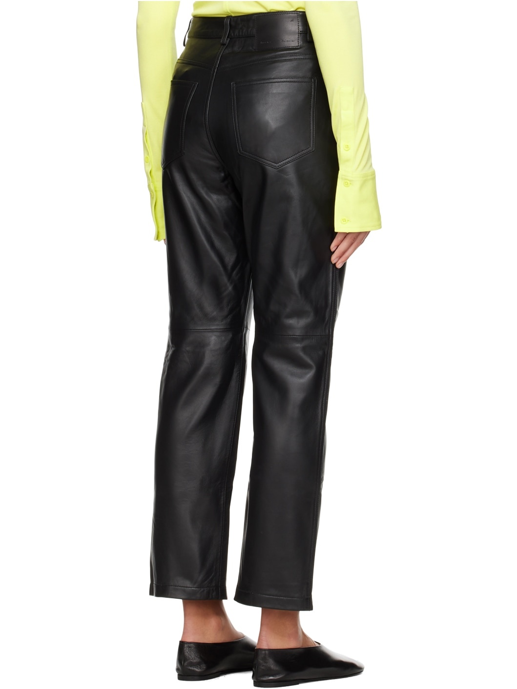 Black Proenza Schouler White Label Straight Leather Pants - 3