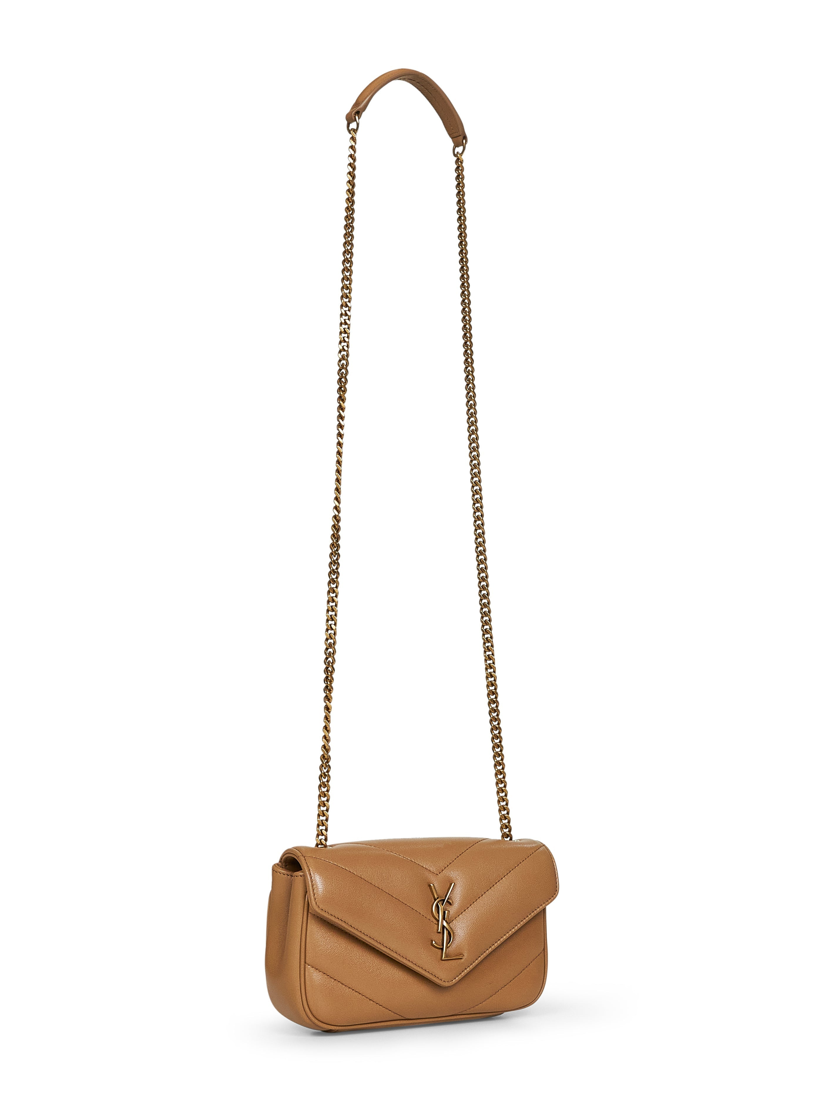 Saint Laurent Women Beige Loulou Mini Crossbody Bag - 2
