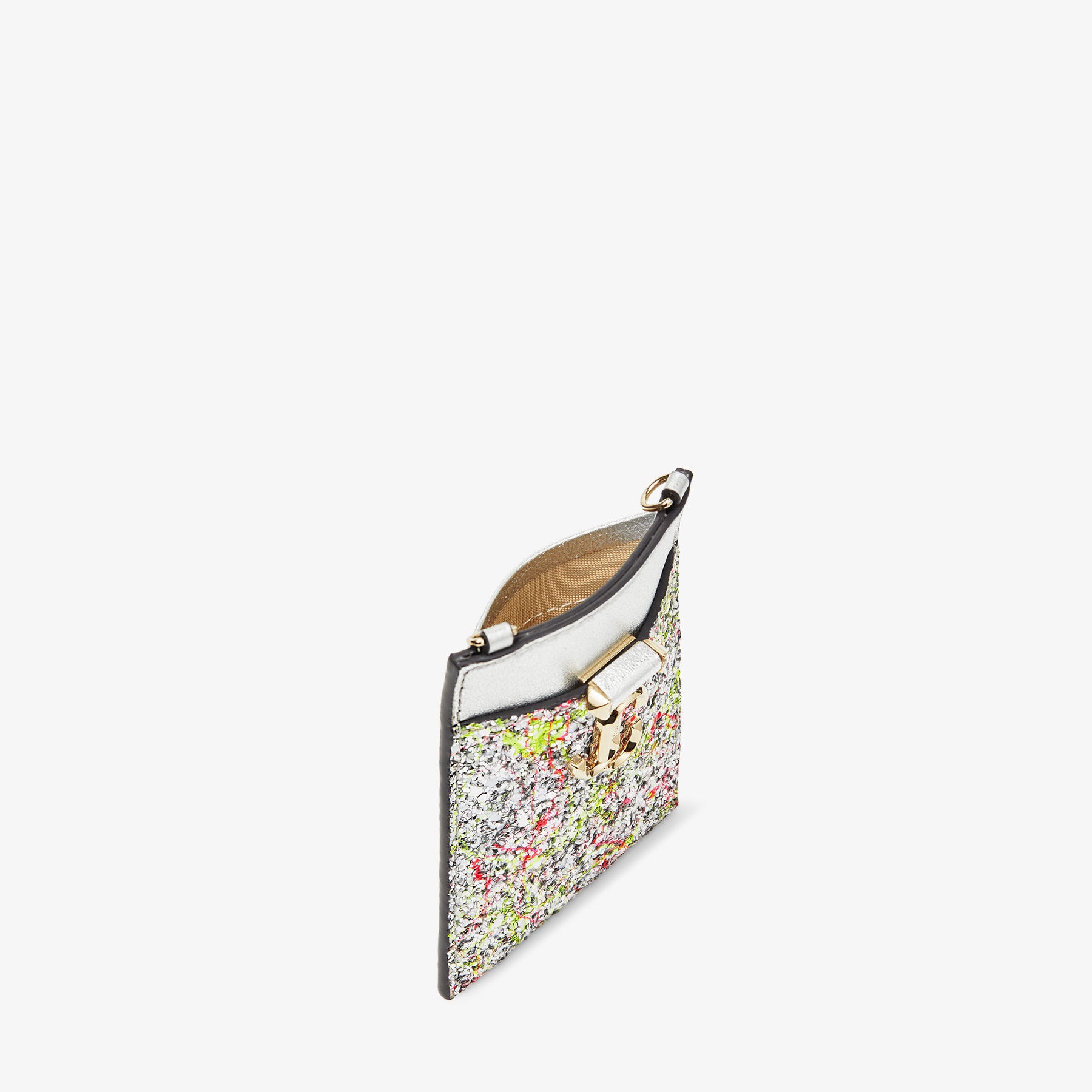 Card Holder W/chain
Multicoloured Splattered Coarse Glitter Fabric Card Holder with Chain - 4