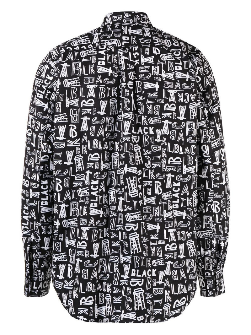 BLACK COMME des GARÇONS LOGO-PRINT LONG-SLEEVE SHIRT outlook