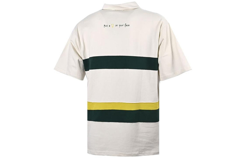 Converse Converse Colorblock Logo Polo Shirt 'White Dark Green' 10024880-A01 outlook