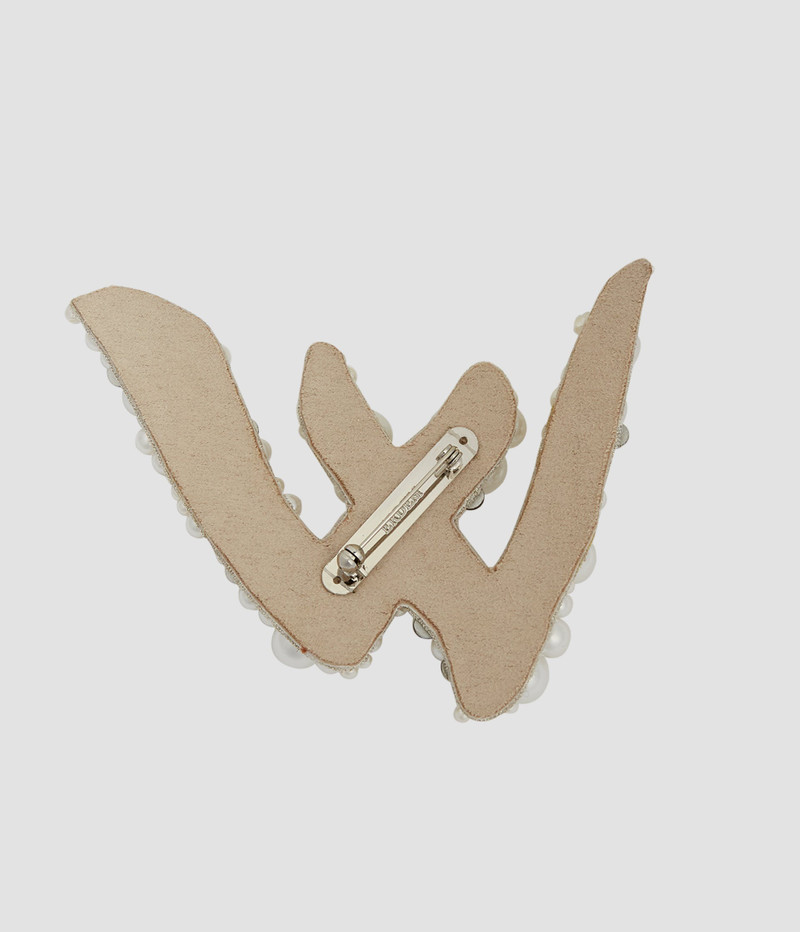 PEARL ALPHABET BROOCH W 3
