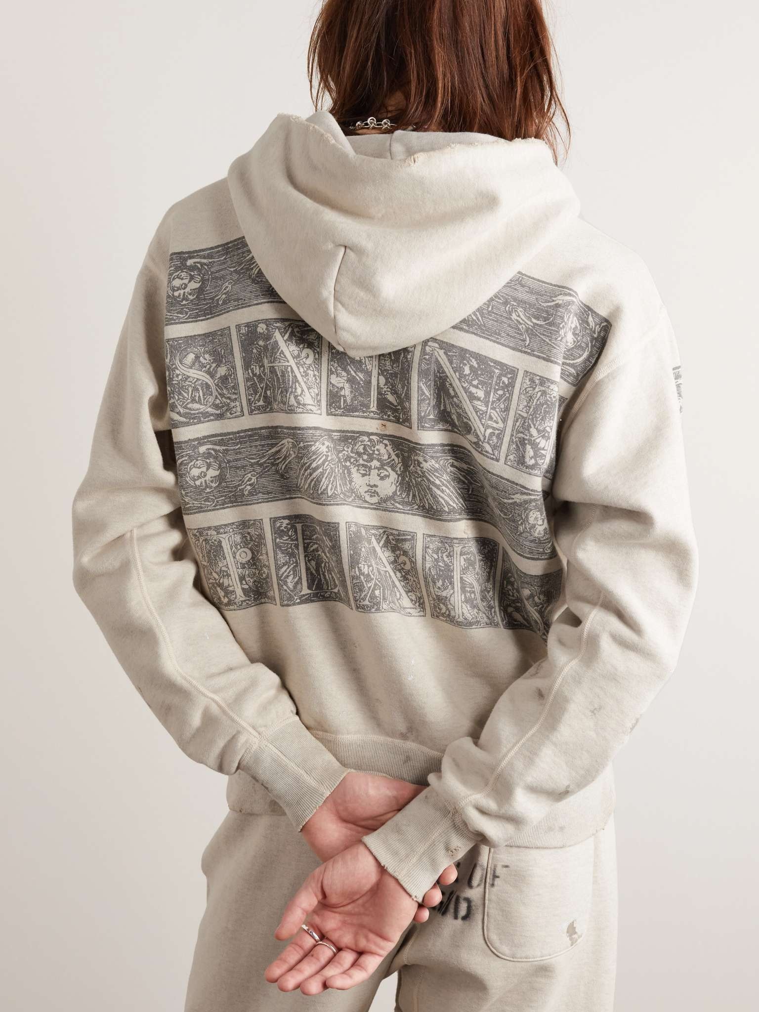 + Denim Tears Distressed Printed Cotton-Jersey Hoodie - 3