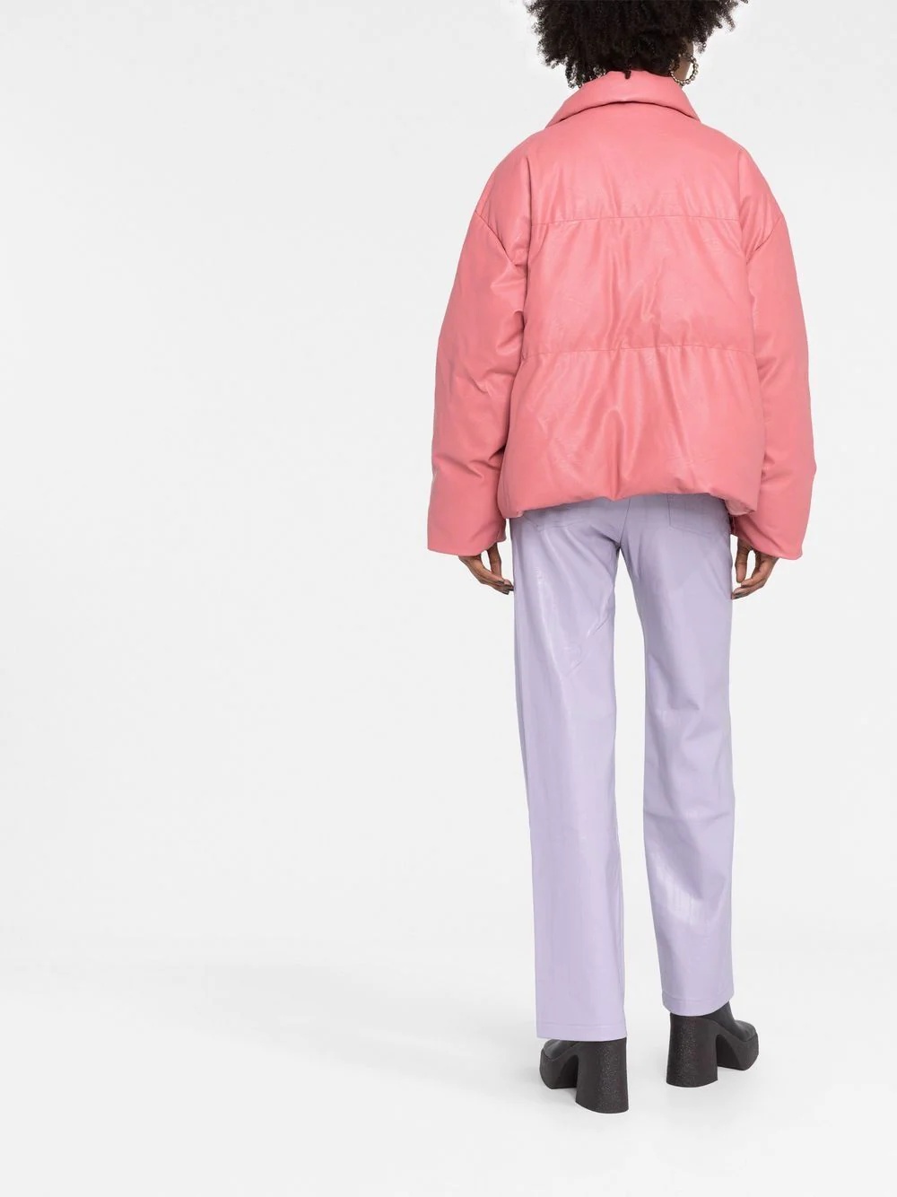 faux-leather puffer jacket - 6