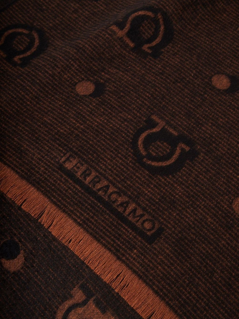 FERRAGAMO patterned-jacquard silk scarf outlook
