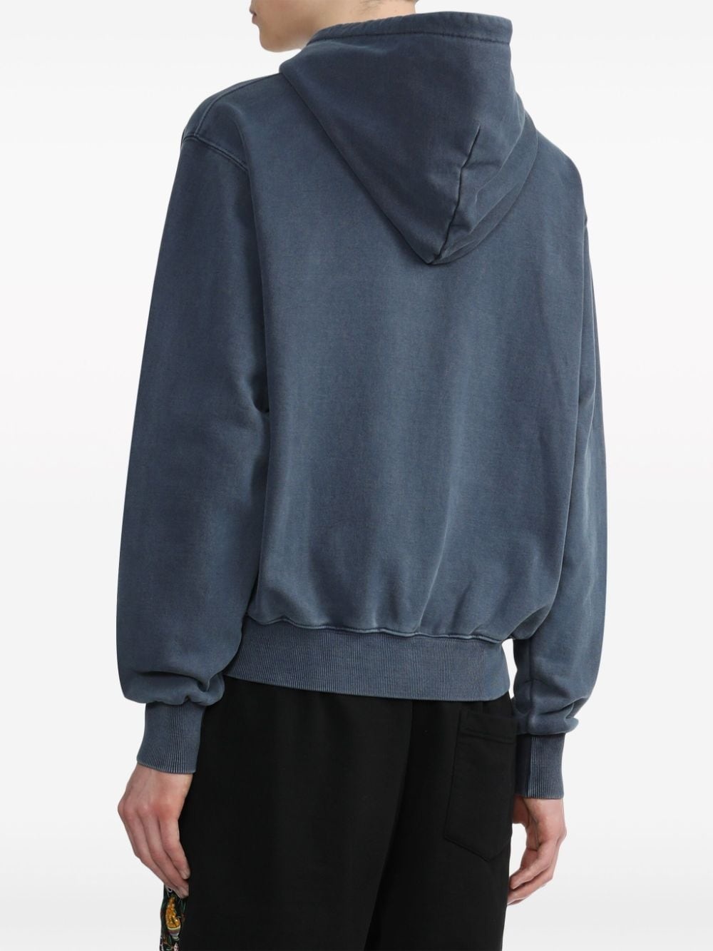 logo-embroidered cotton hoodie - 4