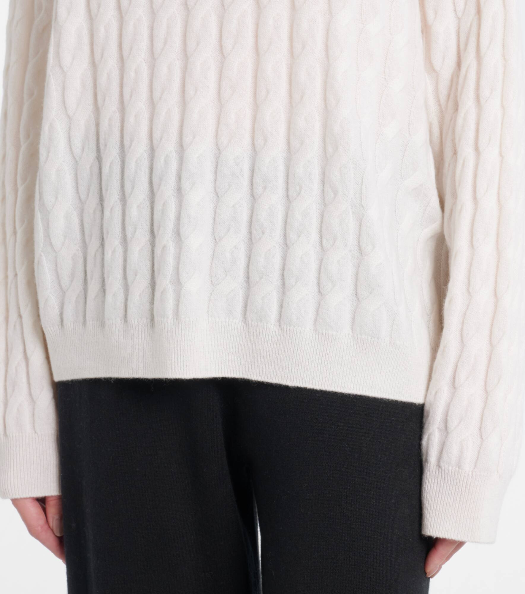 Magnolie cable-knit cashmere polo sweater - 5